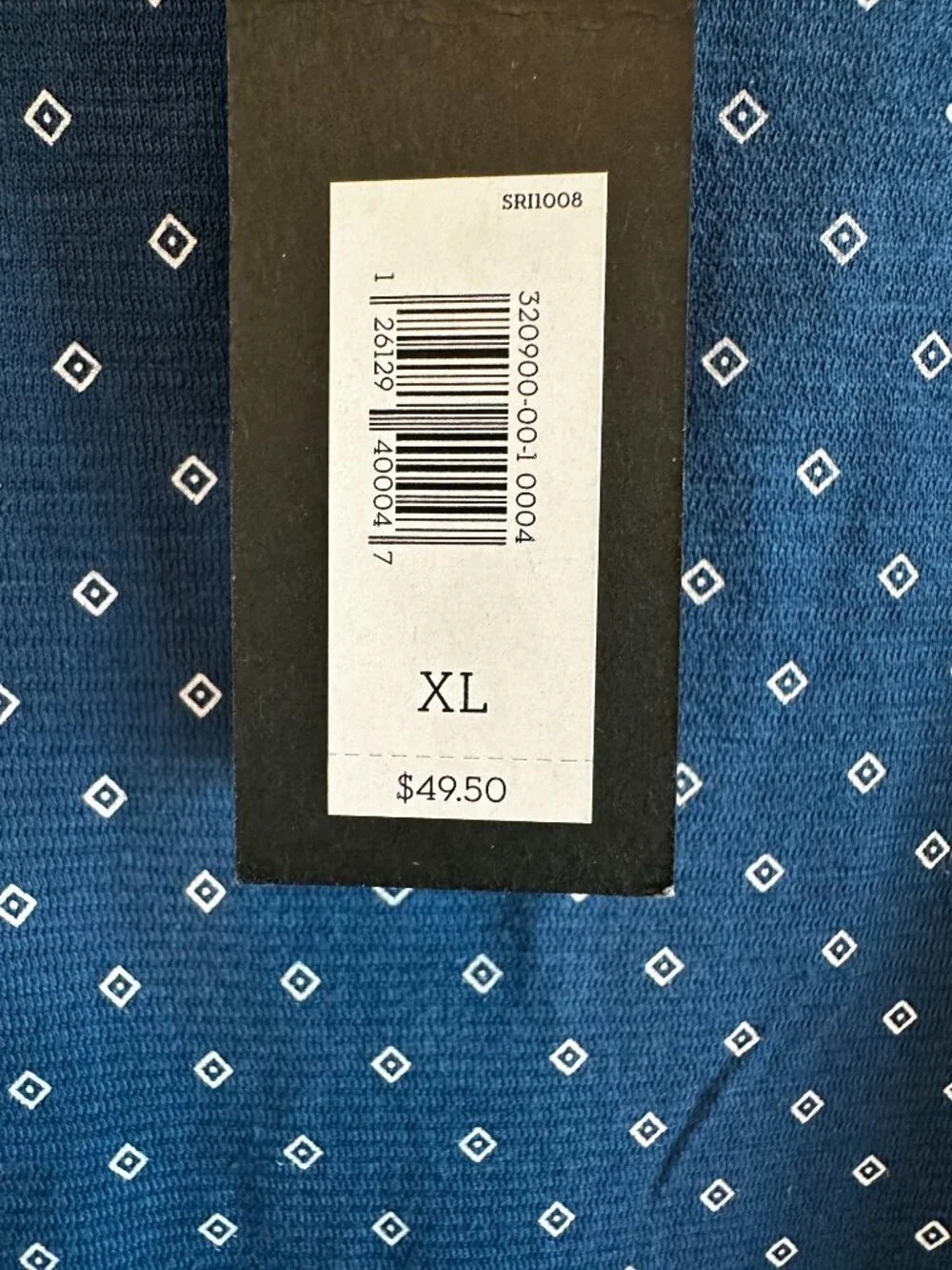 NWT Banana Republic Luxury Touch Polo Shirt Men's Blue Geometric Diamond Dot, XL
